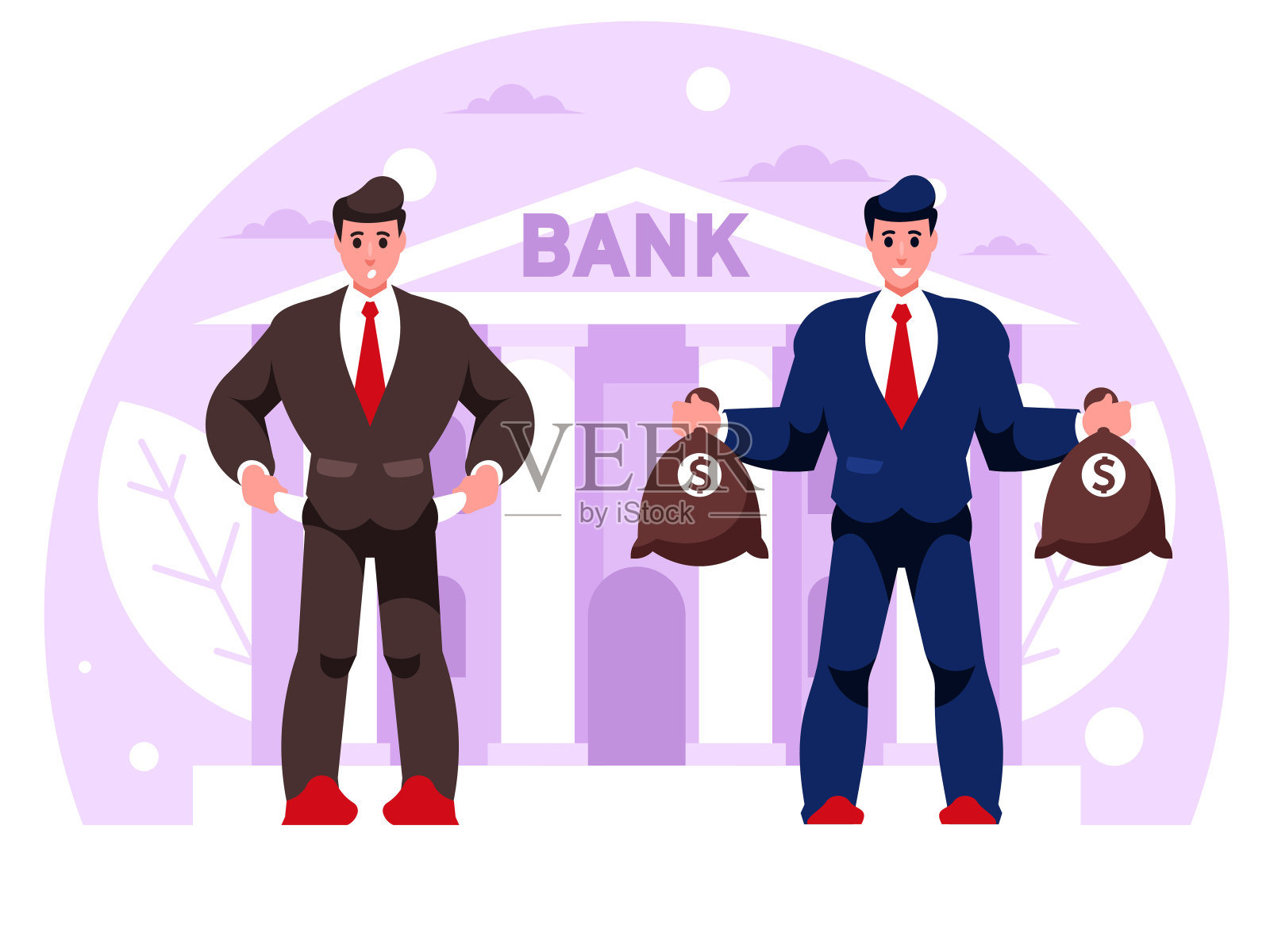 富人和穷人的商人插画图片素材