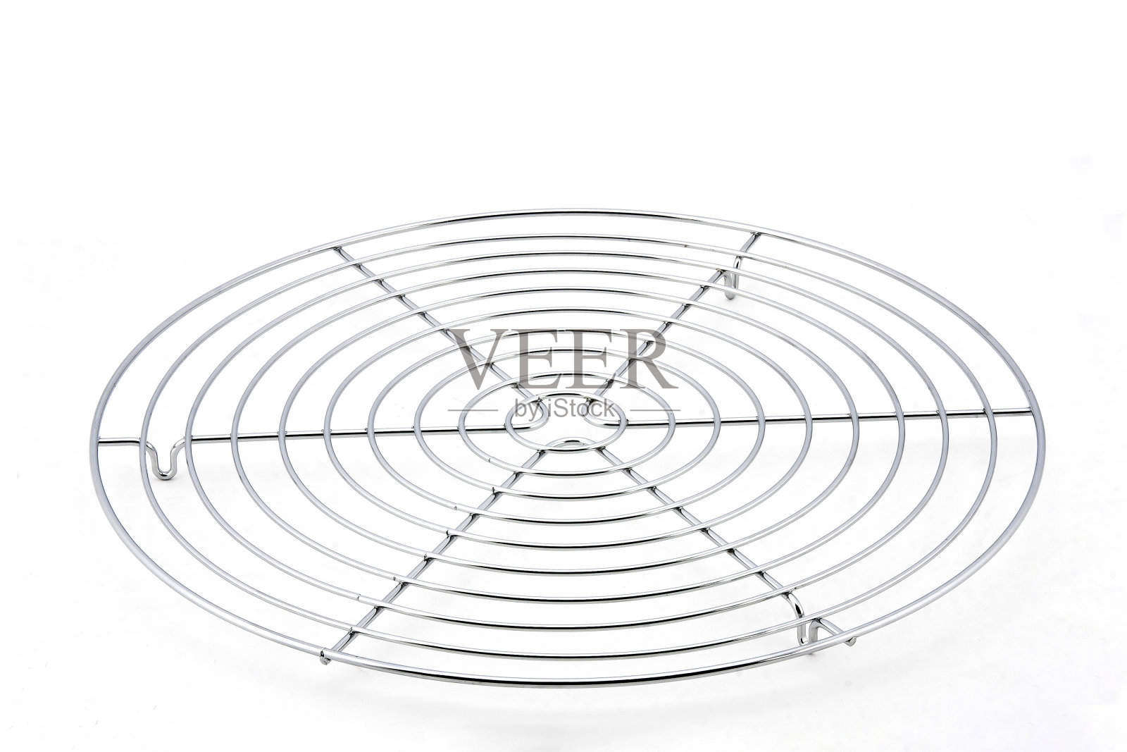 圆形不锈钢网格格栅隔离在白色背景照片摄影图片