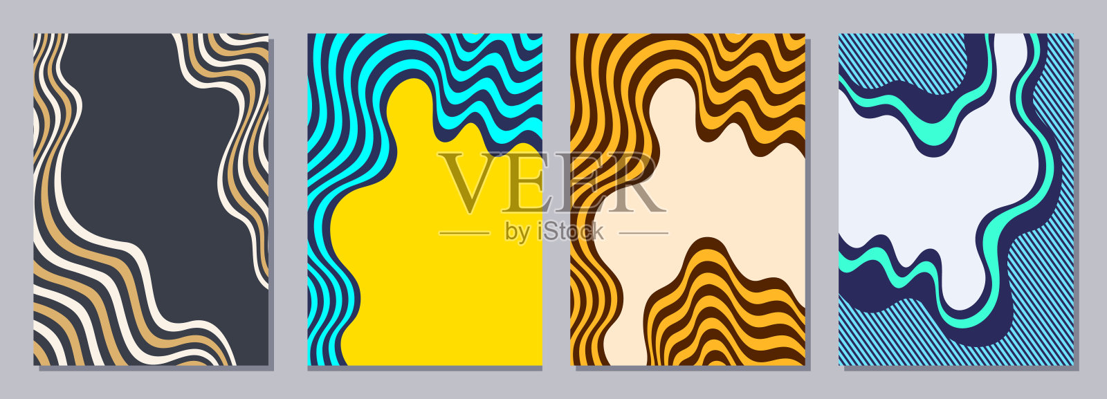 一套传单，海报，横幅，标语牌，宣传册设计模板A6大小。插画图片素材