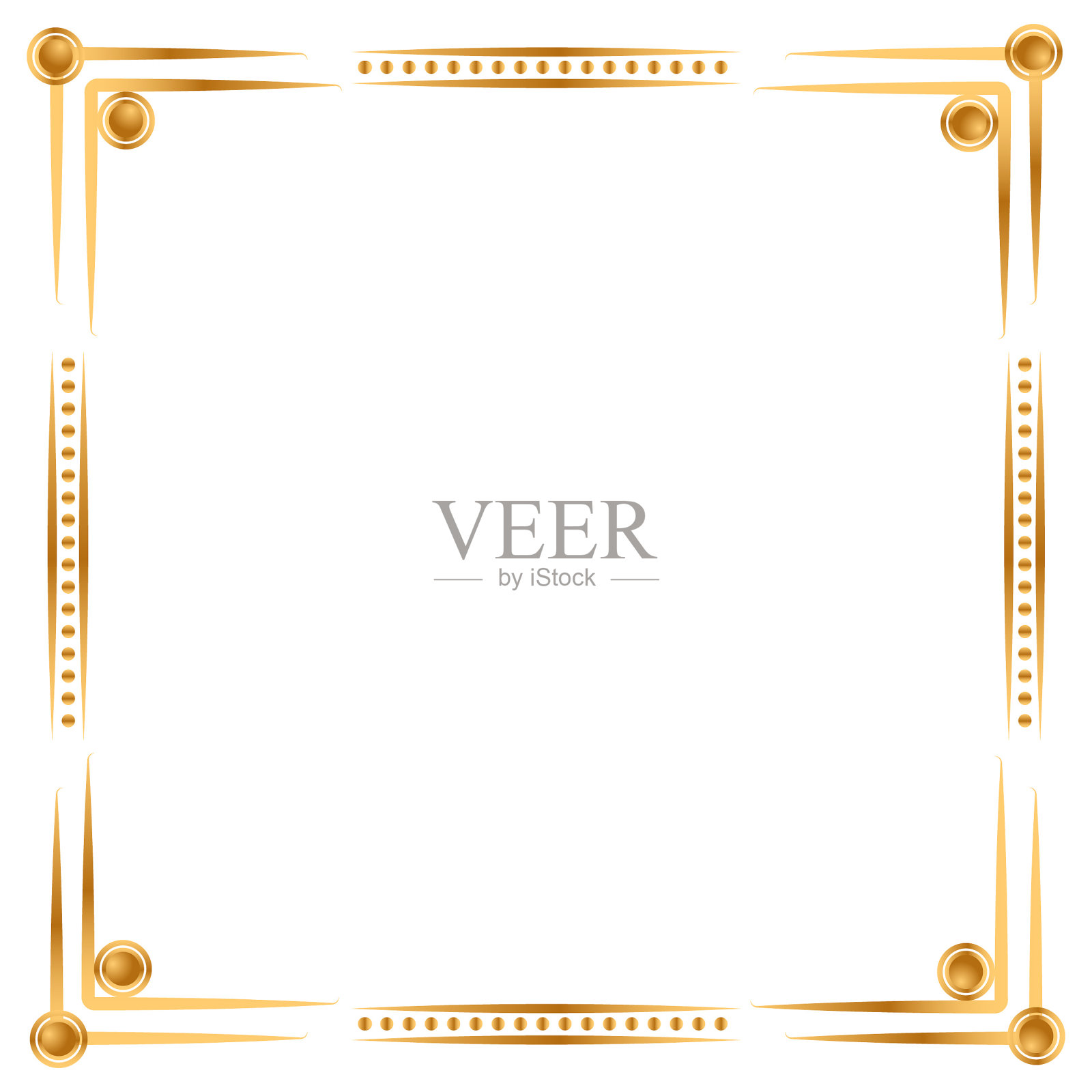 矩形金框边插画图片素材