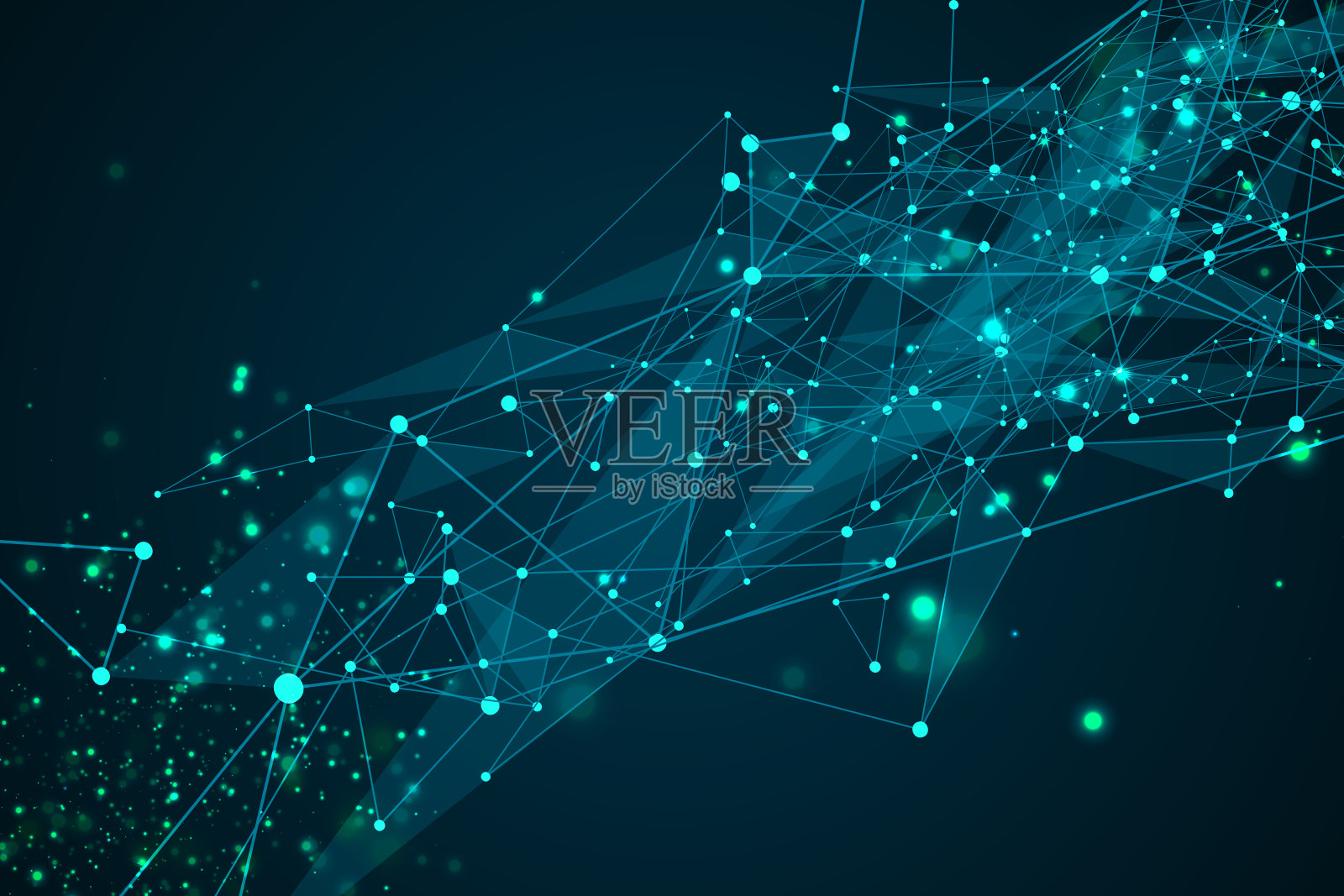 大数据可视化数字化网络连接概念背景。插画图片素材