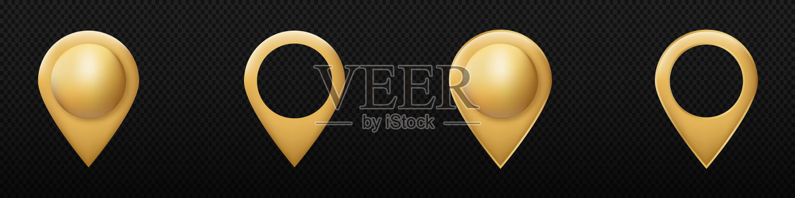 金地图别针金指针插画图片素材