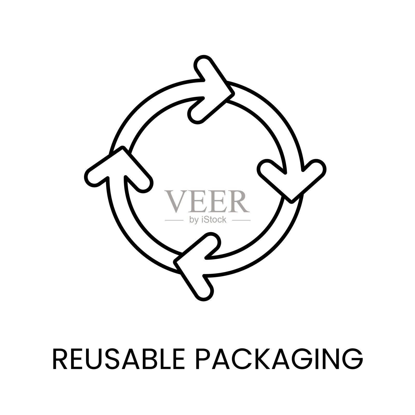 可重复使用的线图标在矢量与可编辑的笔画包装插画图片素材