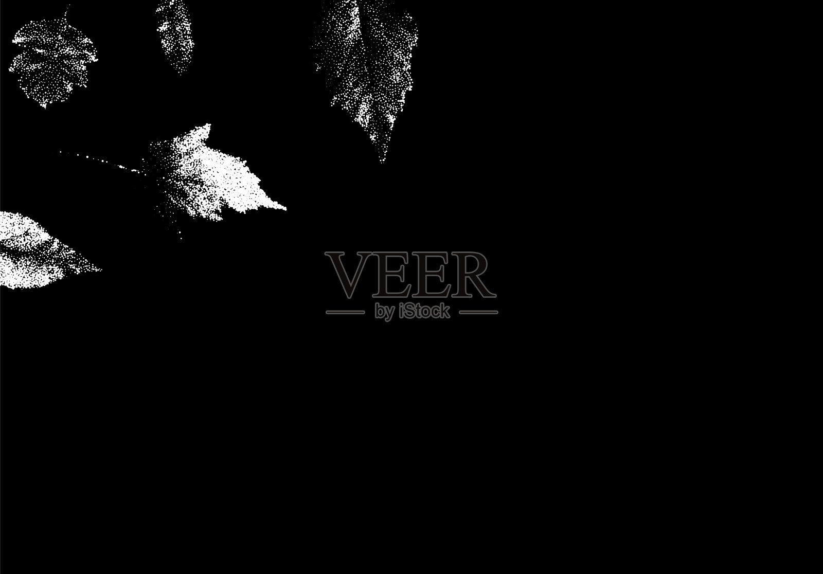 秋叶框架复古圆点风格。复古风格的秋叶边缘。插画图片素材