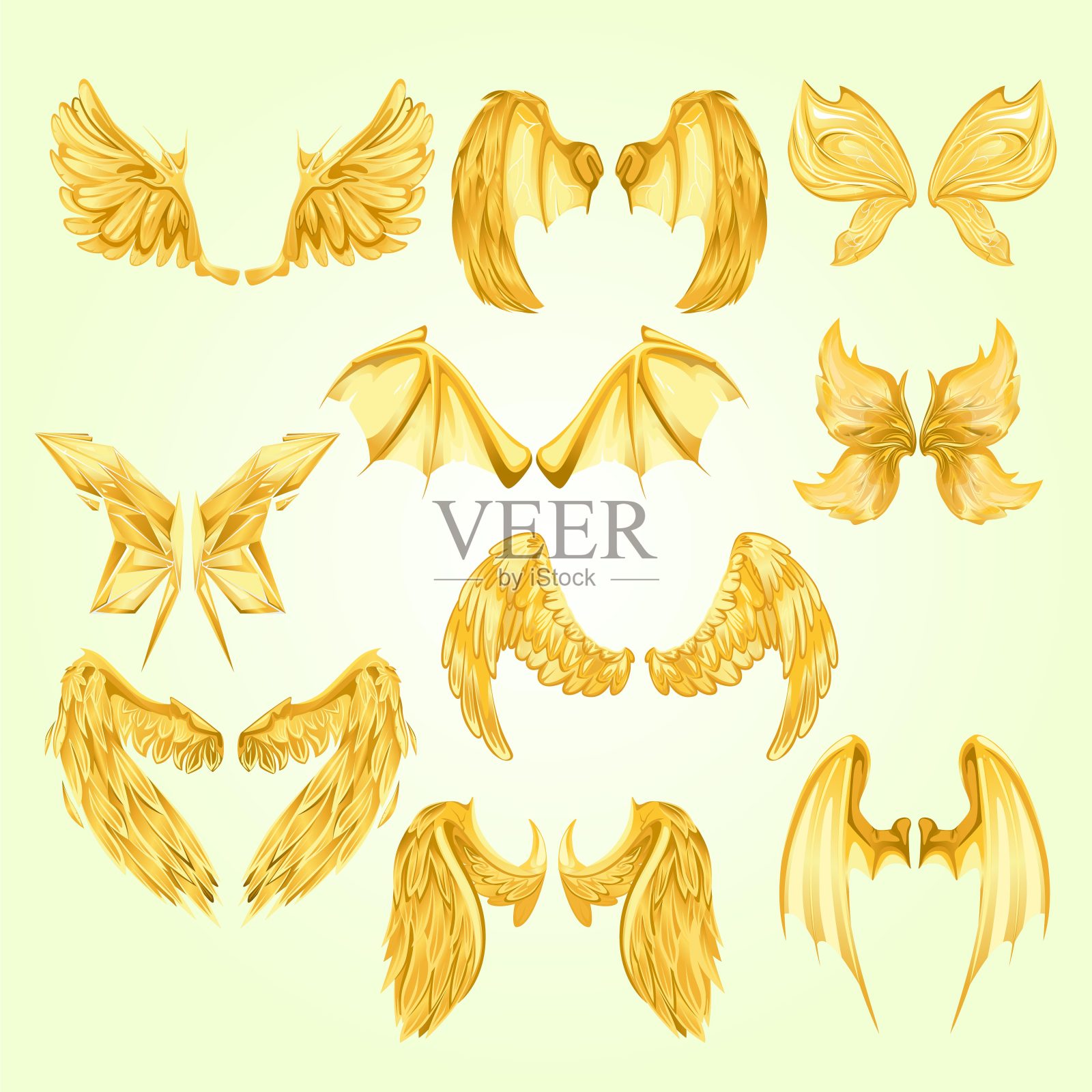 神话的翅膀明亮插画图片素材