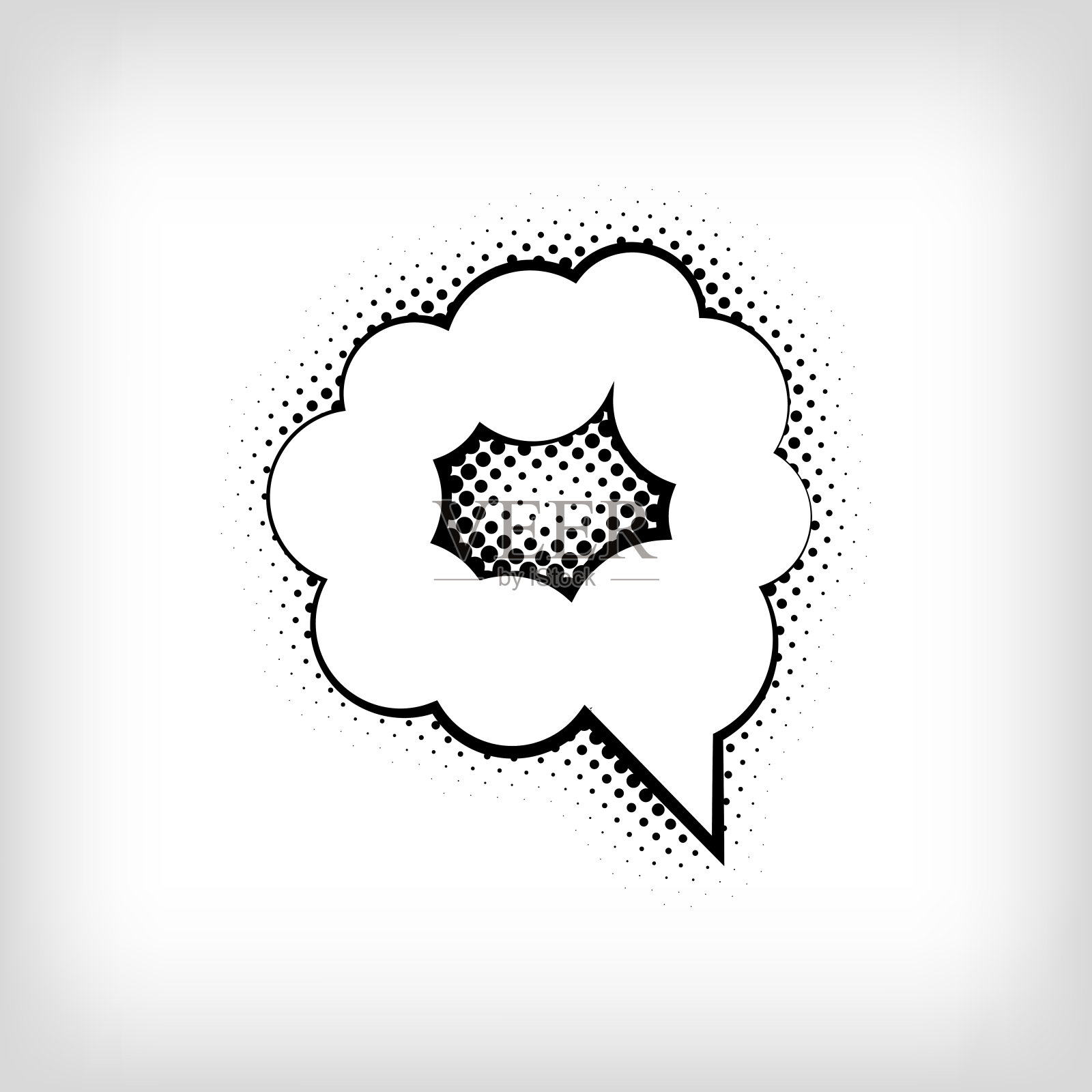 言语泡泡波普艺术圆点设计与创意圆。插画图片素材