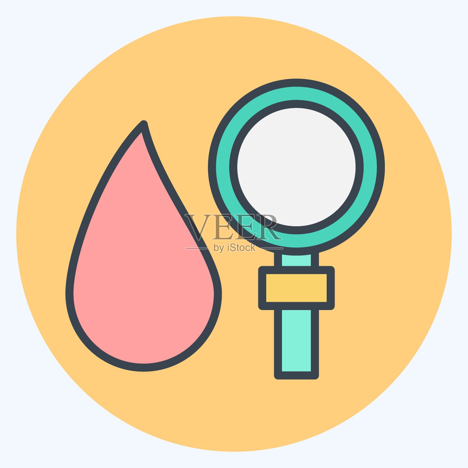 图标搜索。与献血有关的标志。颜色搭配风格。简单的设计可编辑。简单的说明插画图片素材