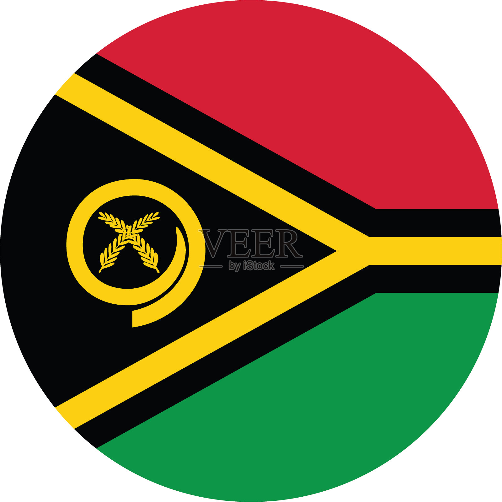 瓦努阿图国旗。按钮标志图标。标准颜色。圆形图标标志。电脑插图。数码插图。矢量插图。插画图片素材