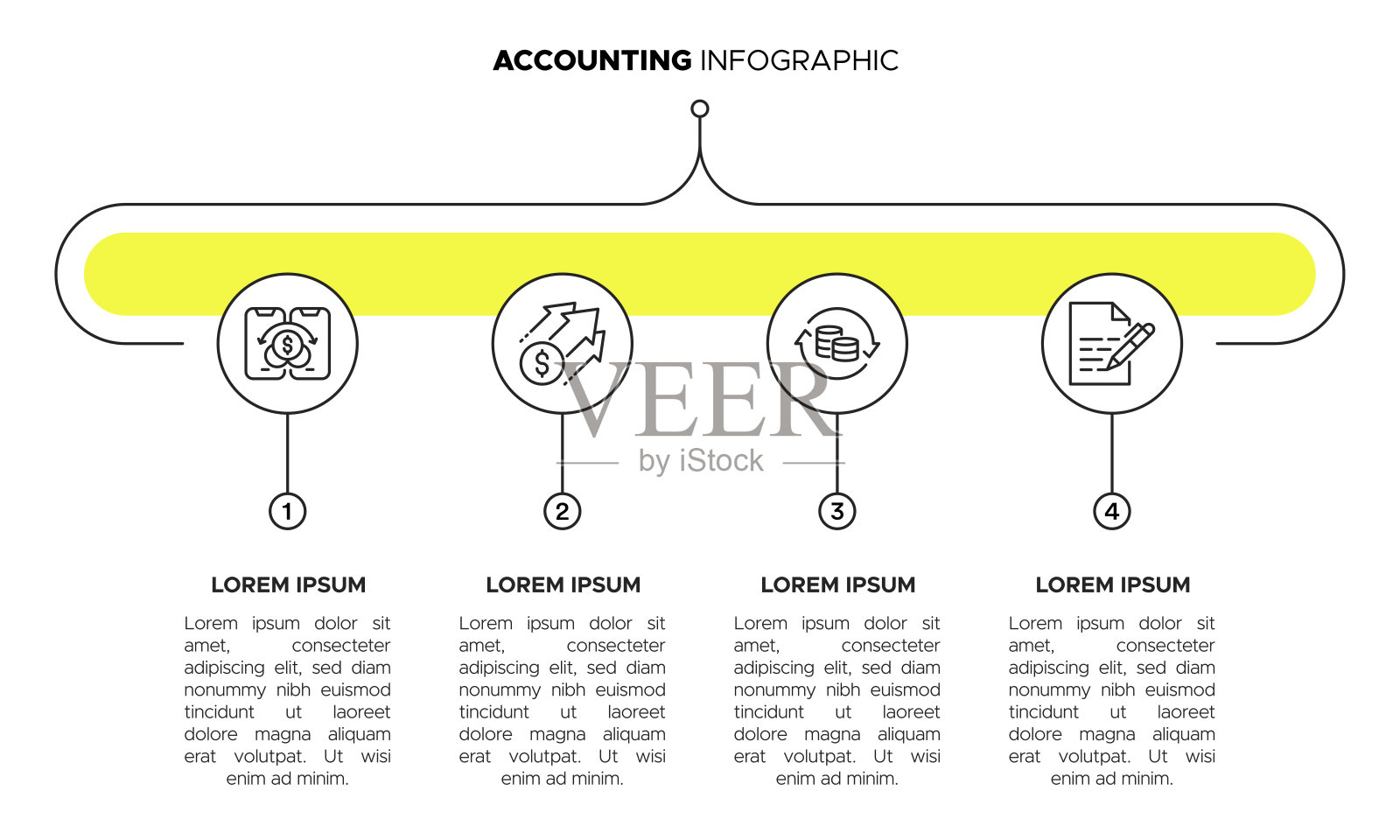 财务洞察信息图表模板:收入，支出，预算，储蓄插画图片素材