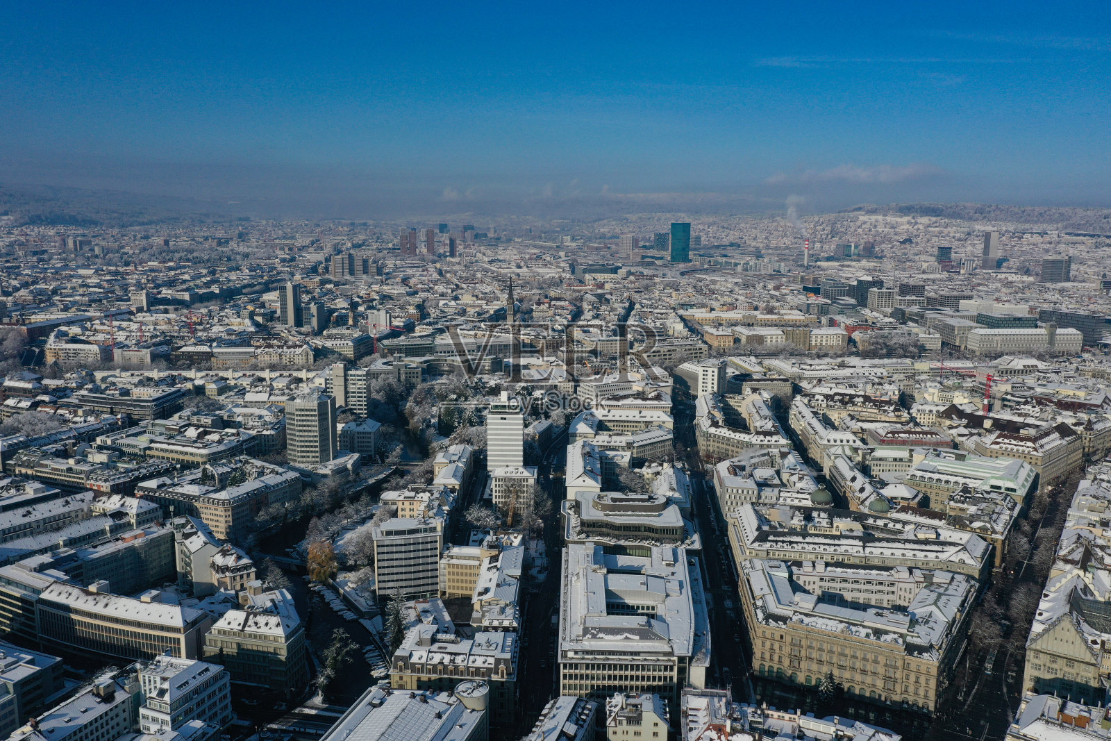 苏黎世城市冬季全景照片摄影图片