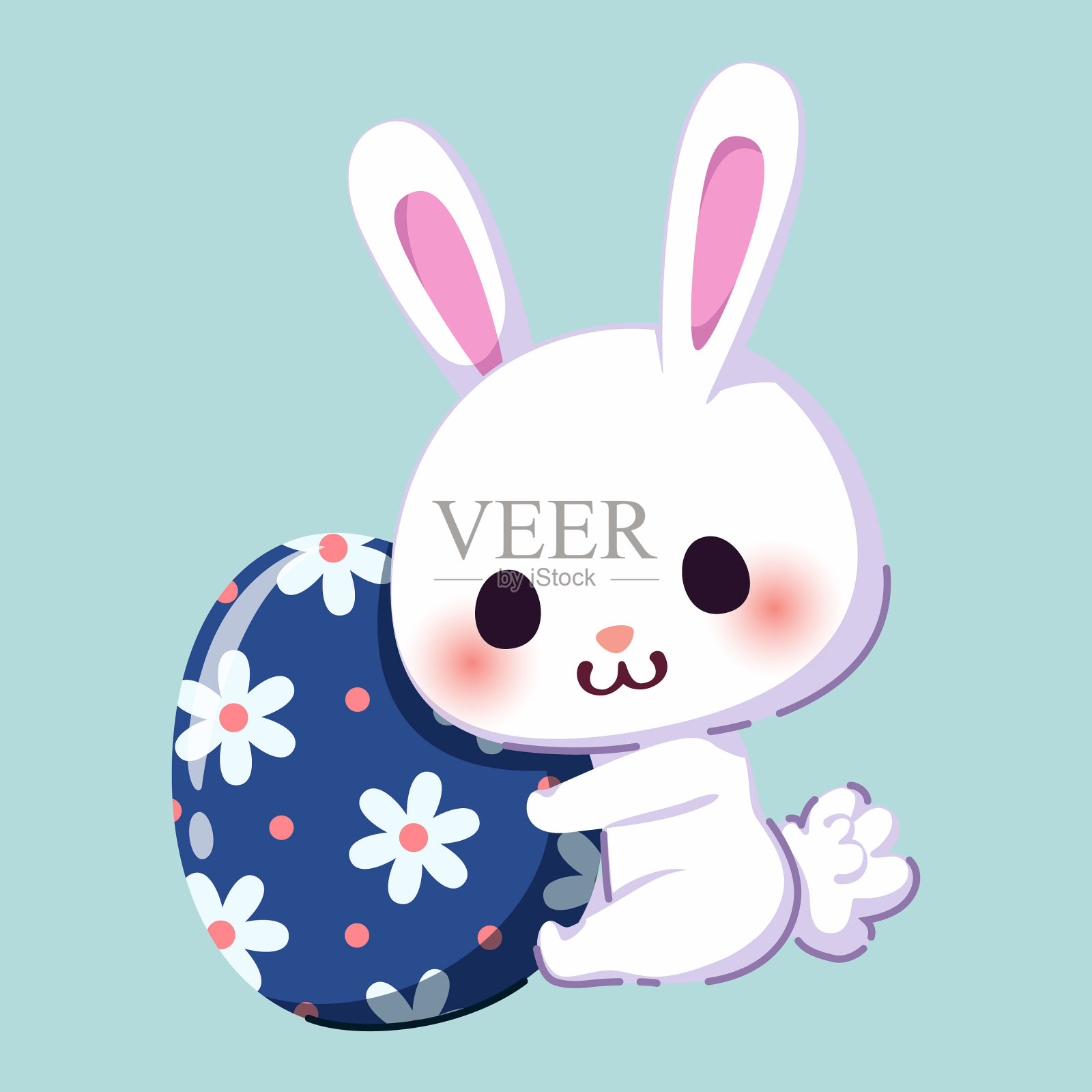 兔子和彩蛋卡通1插画图片素材