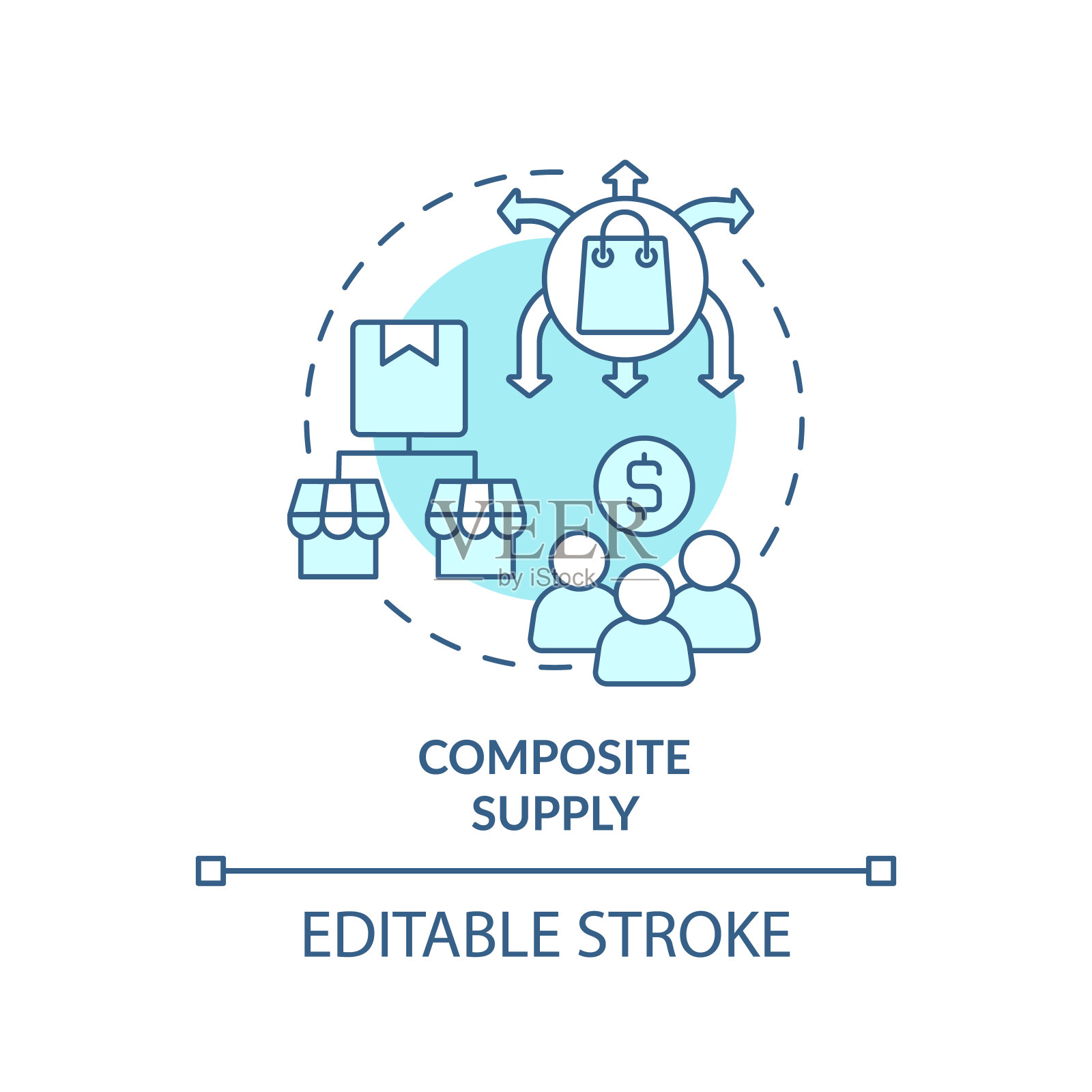 复合供应软蓝色概念图标插画图片素材