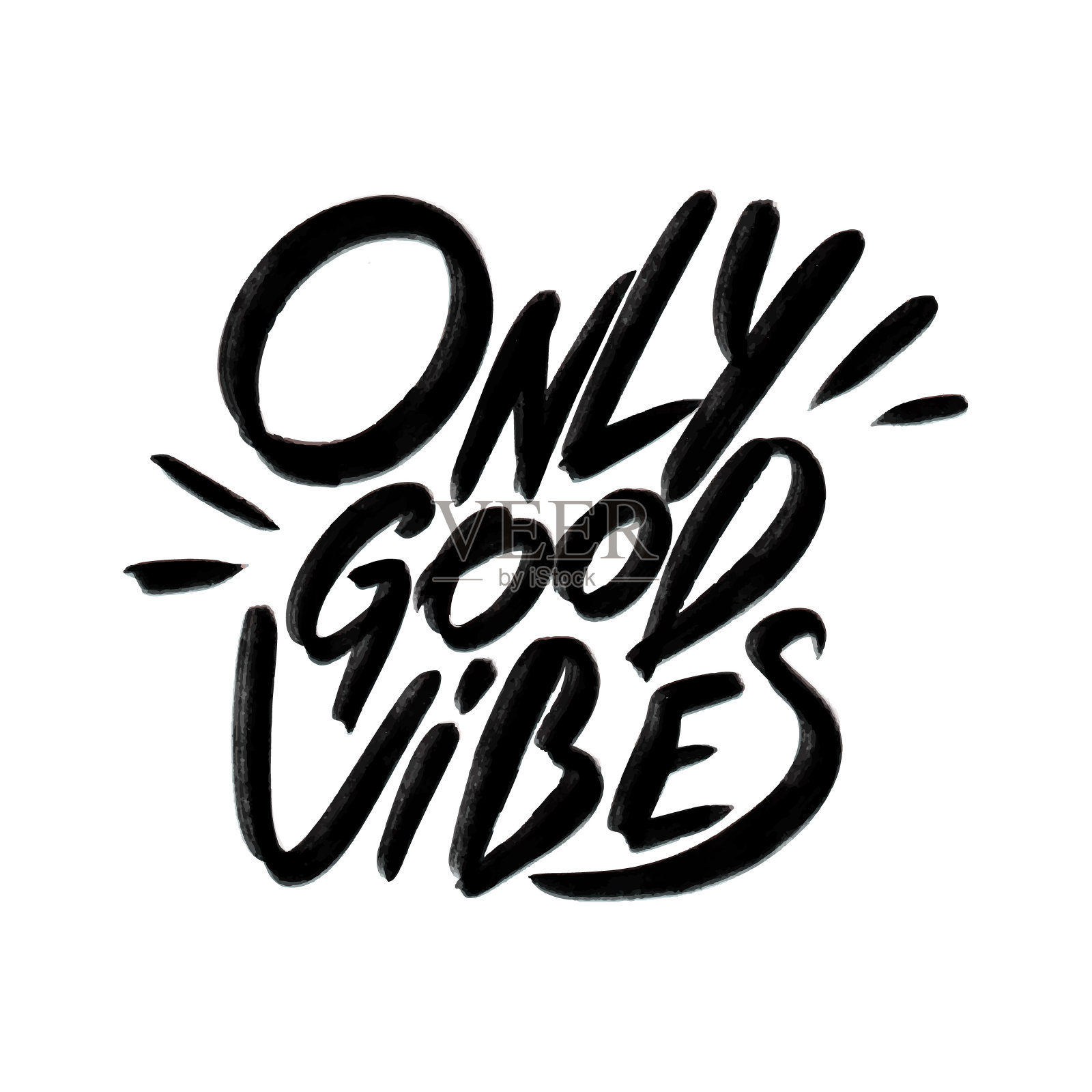 只有好振动复古标志，徽章，t恤印花插画图片素材