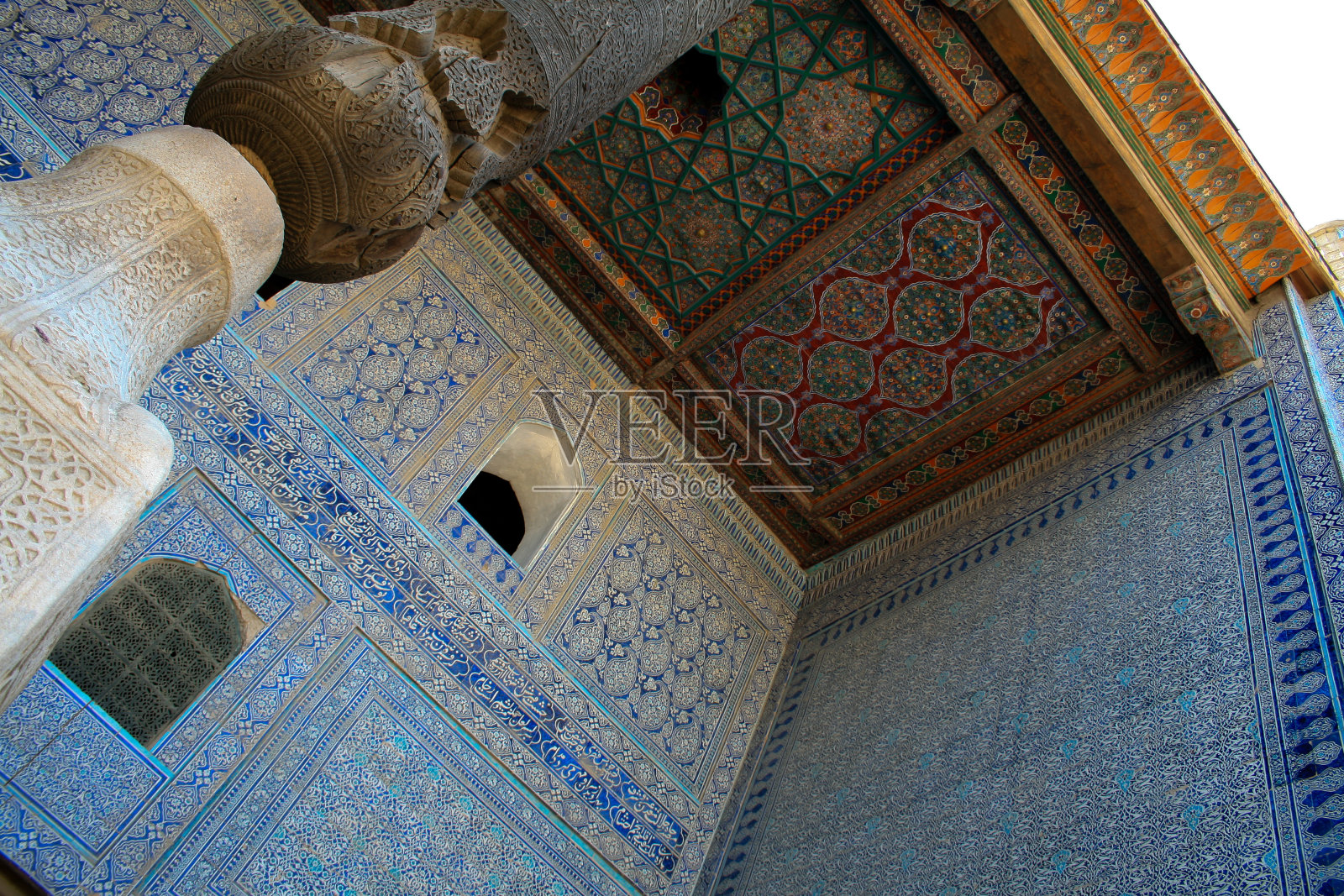 古乌兹别克瓷砖照片摄影图片