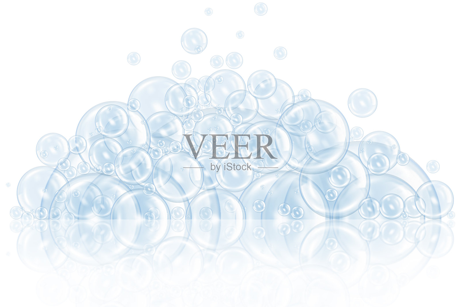 肥皂泡，肥皂泡。透明背景上的隔离。插画图片素材