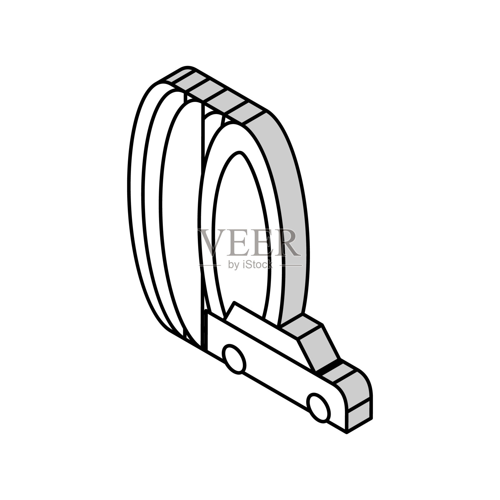 乘客轮胎等距图标矢量插图插画图片素材