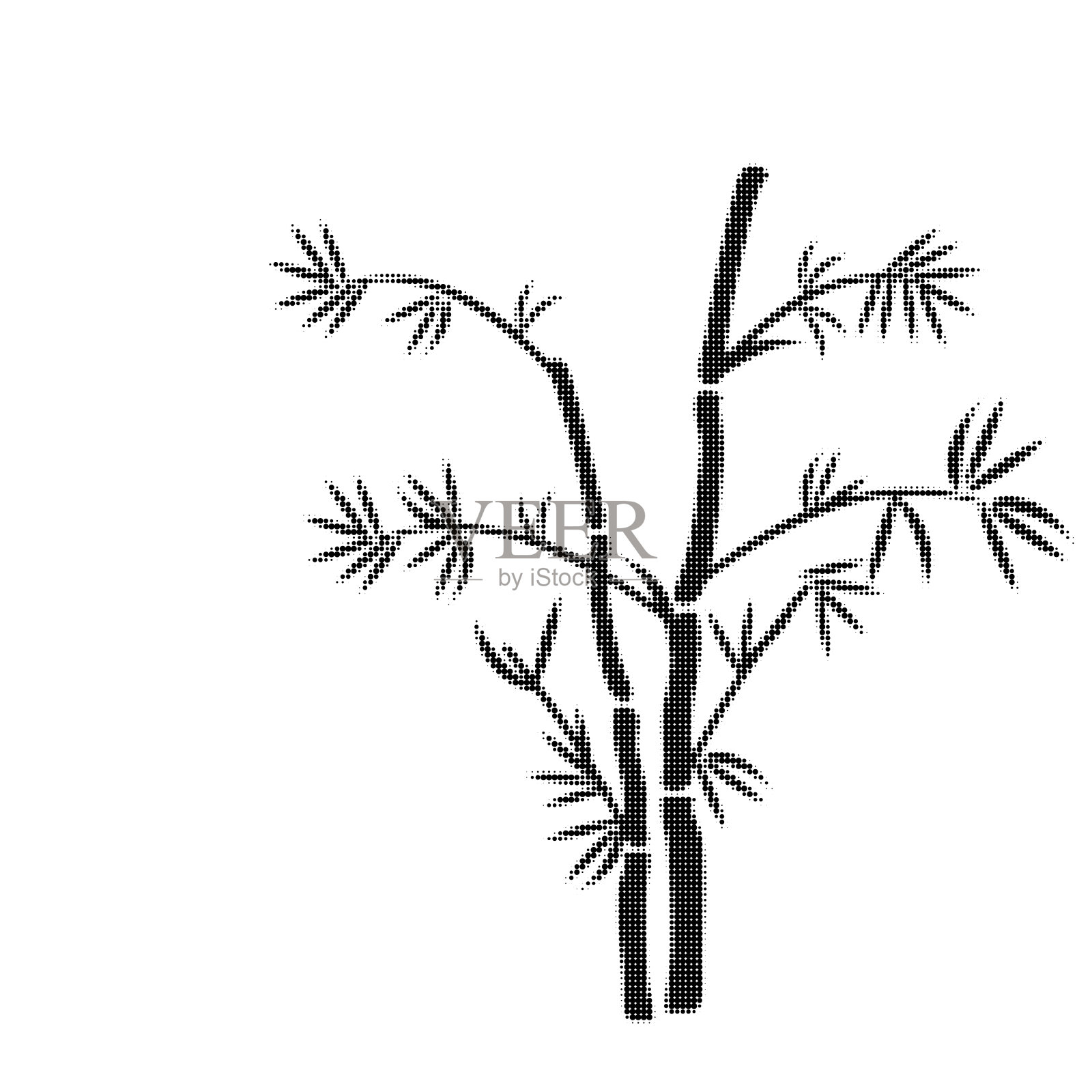 以黑色半色调圆点的形式抽象竹子背景插画图片素材