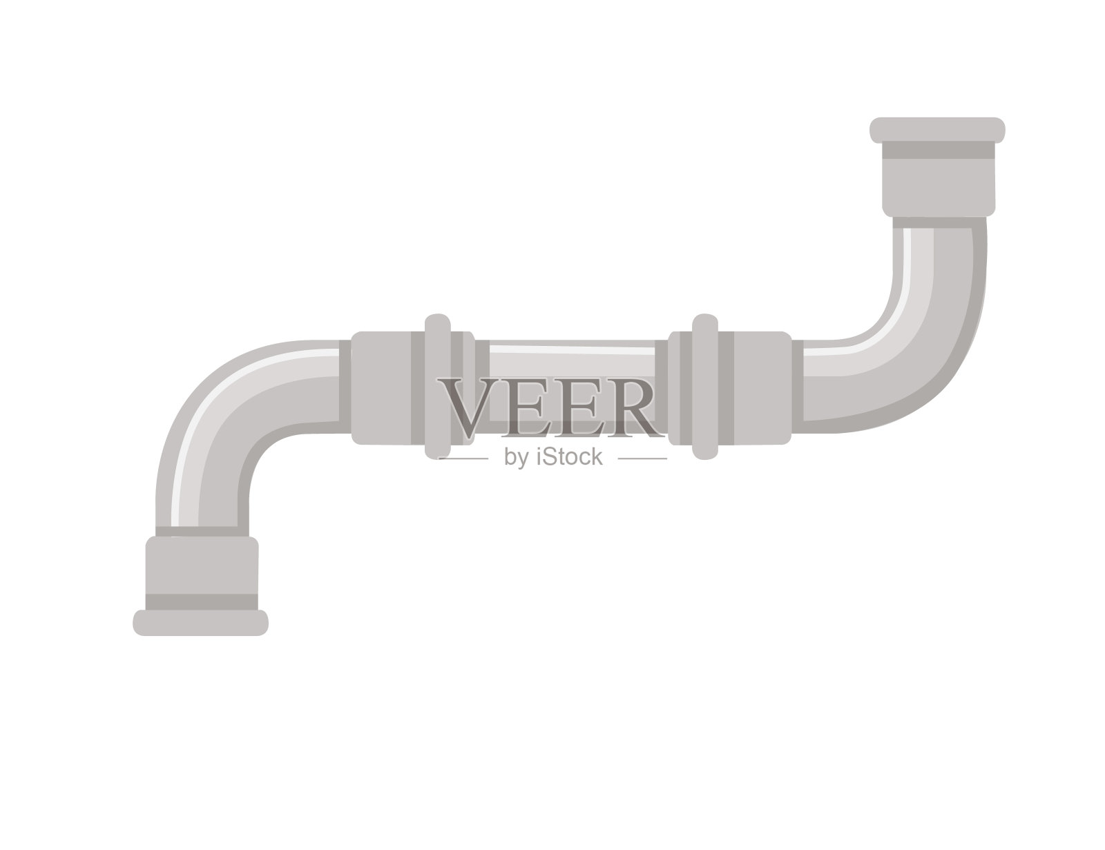 金属管道流水工业建设矢量插图孤立的白色背景插画图片素材