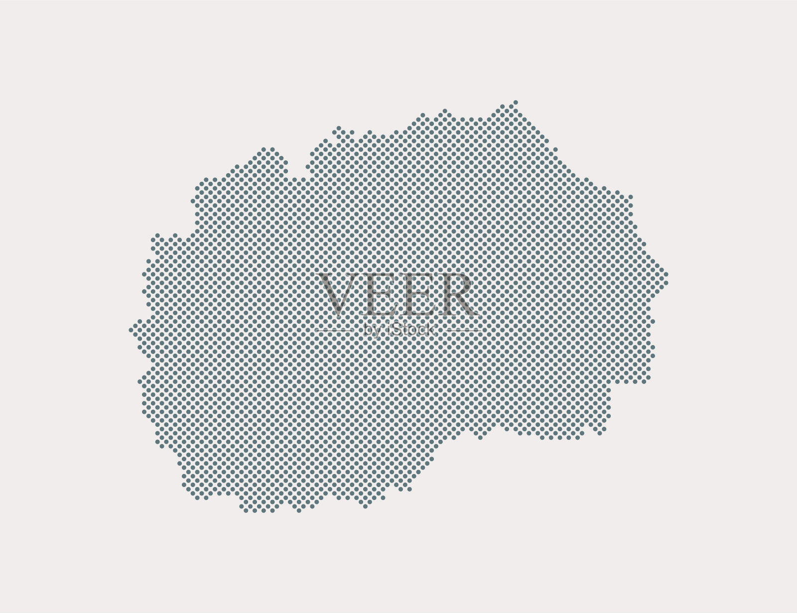 矢量地图北马其顿点，虚线模板插画图片素材