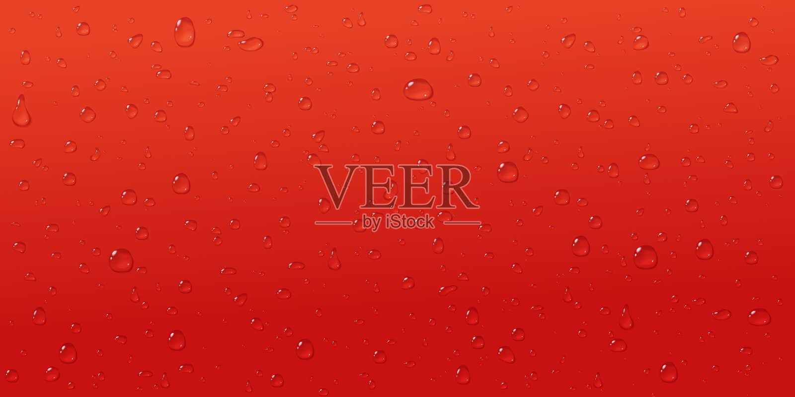 红色滴抽象背景。近距离观察玻璃上的冷凝物。插画图片素材