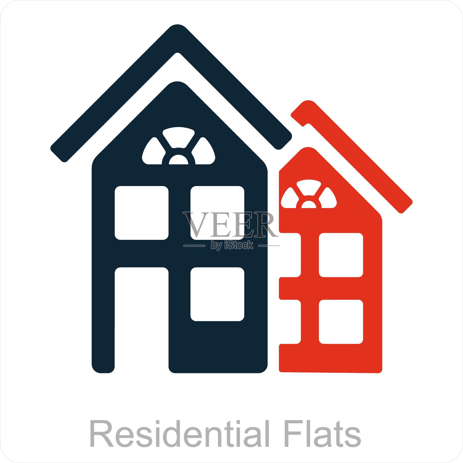 住宅单位和图标概念插画图片素材