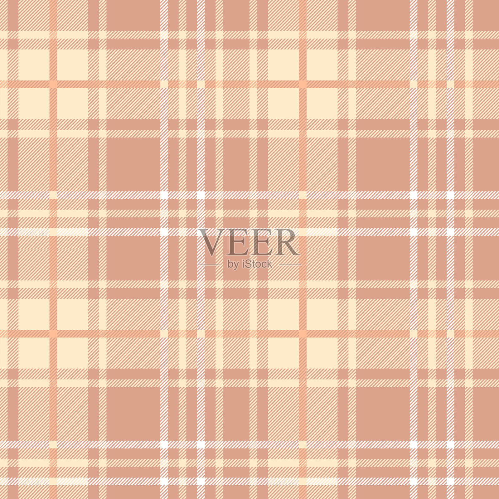 米色格子布无缝花纹插画图片素材
