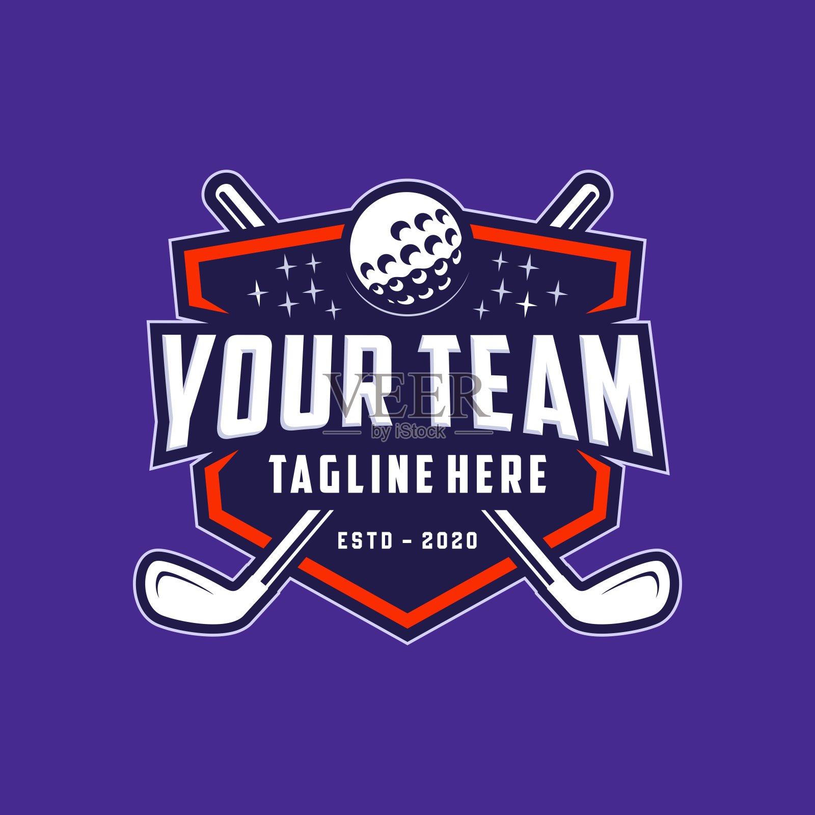 现代职业高尔夫球模板高尔夫俱乐部标志设计插画图片素材