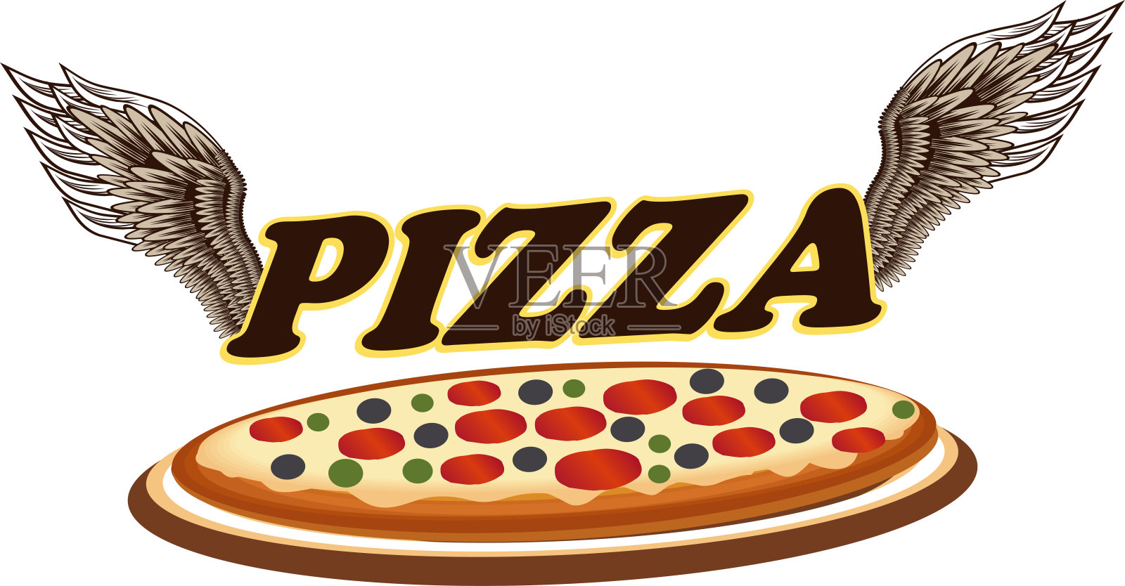 烹饪苍蝇披萨插画图片素材