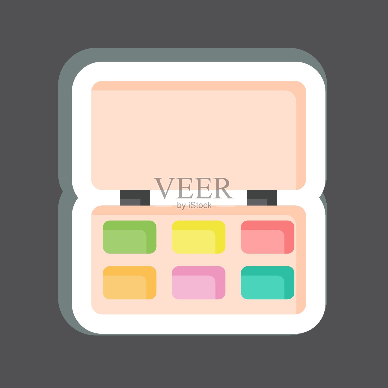 贴纸化妆包。与时尚有关的象征。简单的设计可编辑。简单的说明插画图片素材