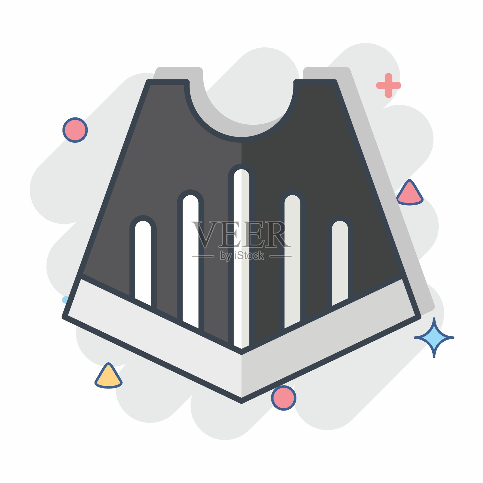 图标雨披。与时尚有关的象征。漫画风格。简单的设计可编辑。简单的说明插画图片素材