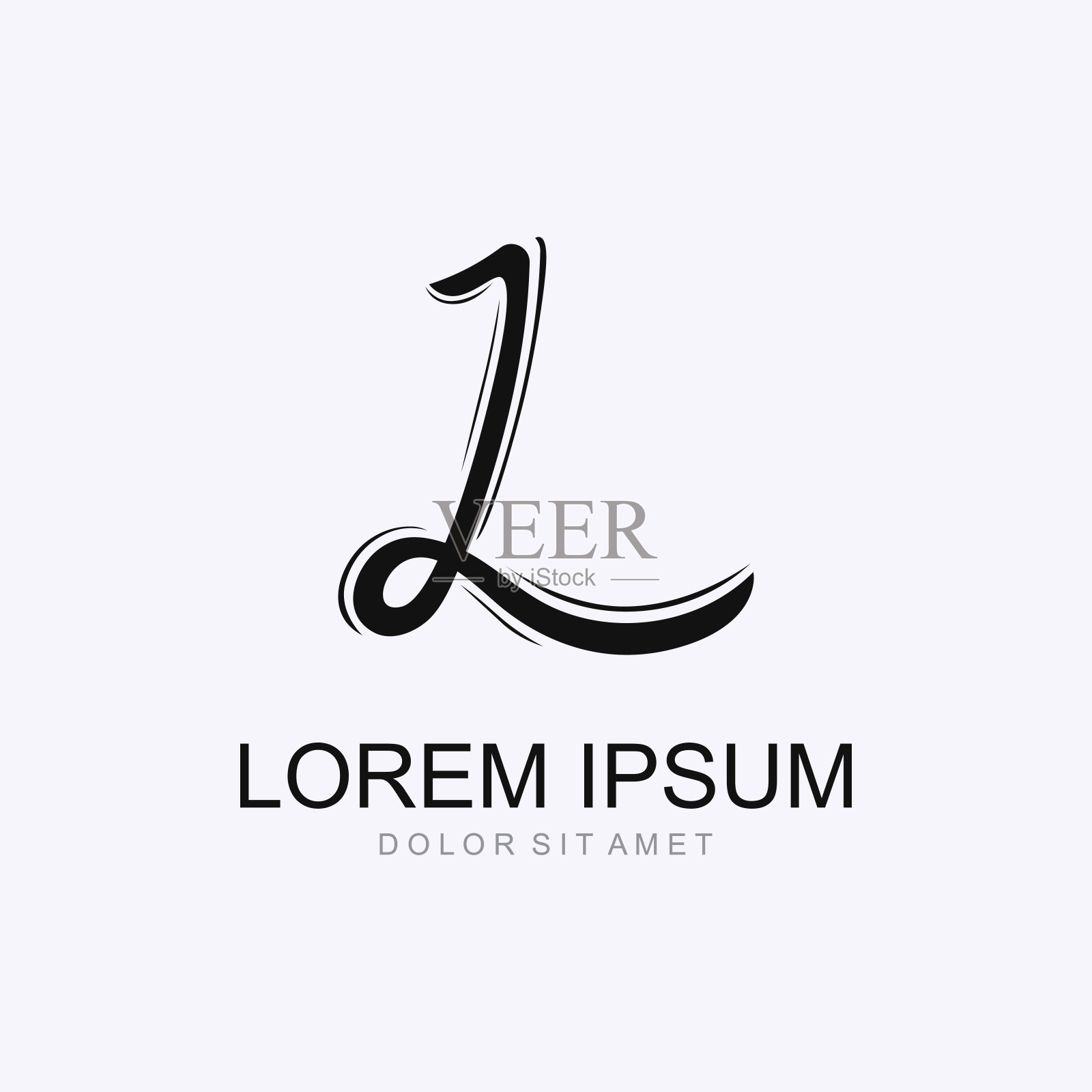 L字母元素的简单设计插画图片素材