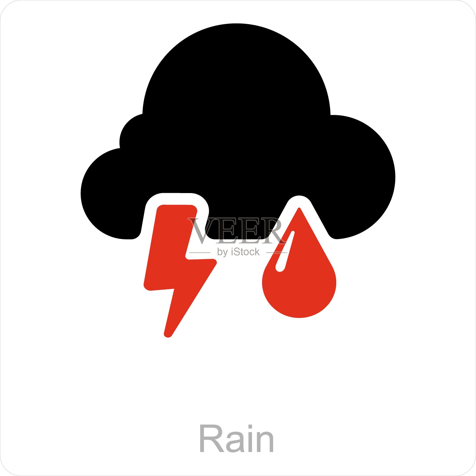 雨和天气图标的概念插画图片素材