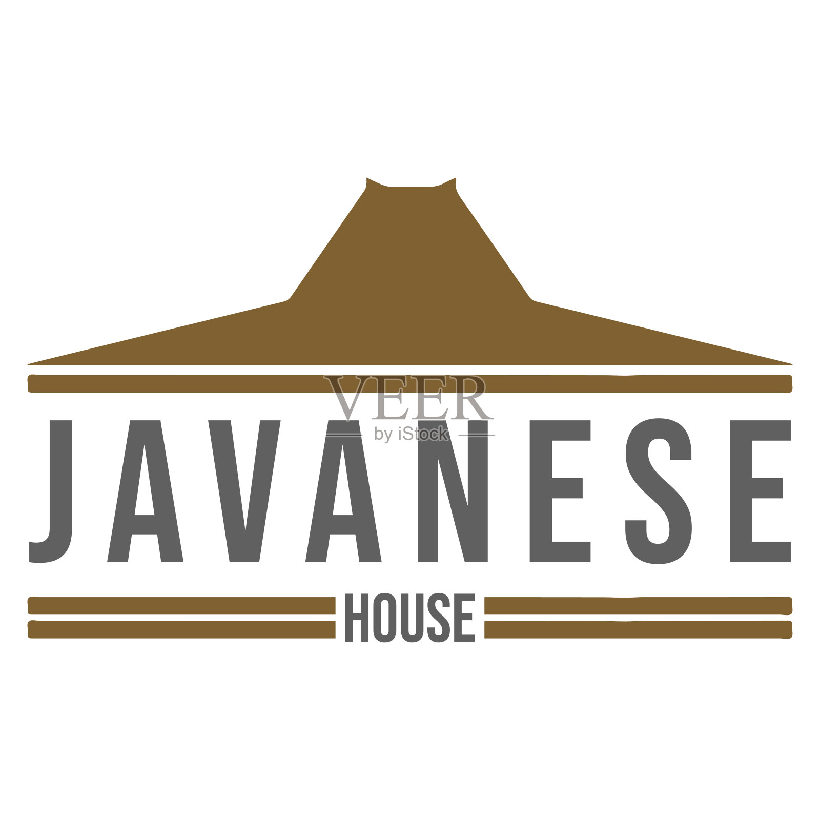 简单的极简主义传统的房子从中央Java插图设计向量插画图片素材