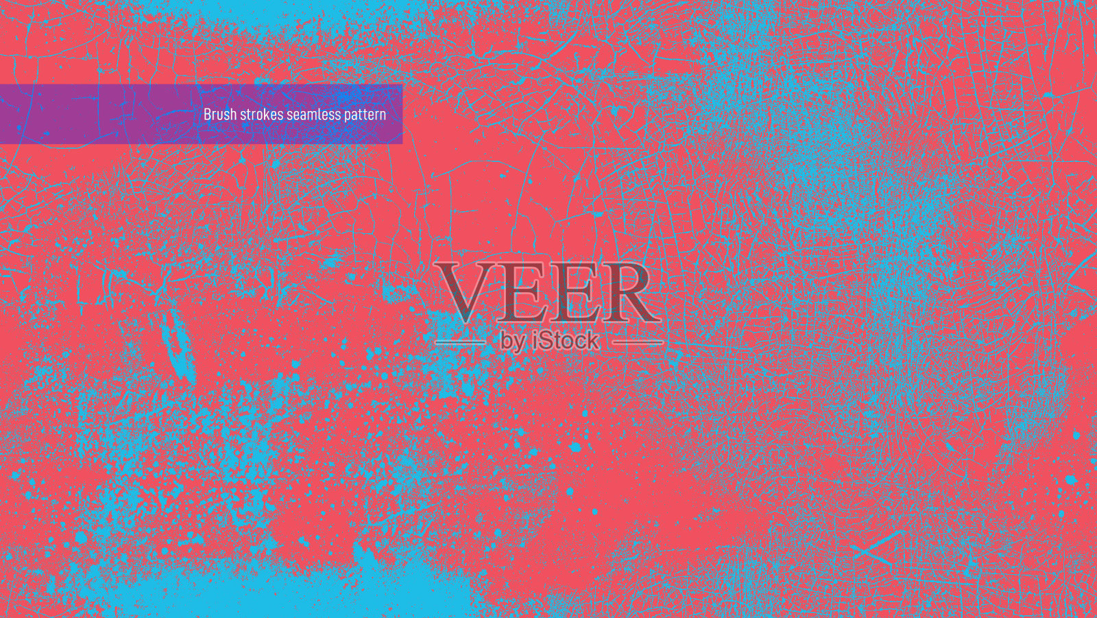 框架形式的无缝图案噪声纹理。高品质纹理，旧裂纹漆，背景不均匀。矢量暗噪声颗粒。无缝旧蓝色裂纹漆在红色背景。插画图片素材