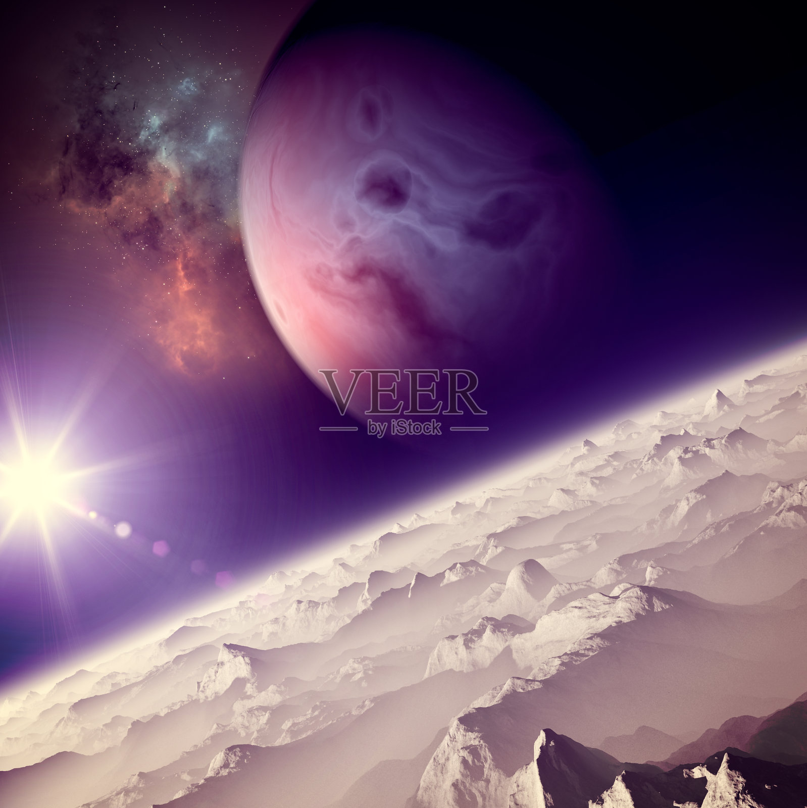 未探索星系的行星和系外行星。科幻小说。等待发现的新世界照片摄影图片