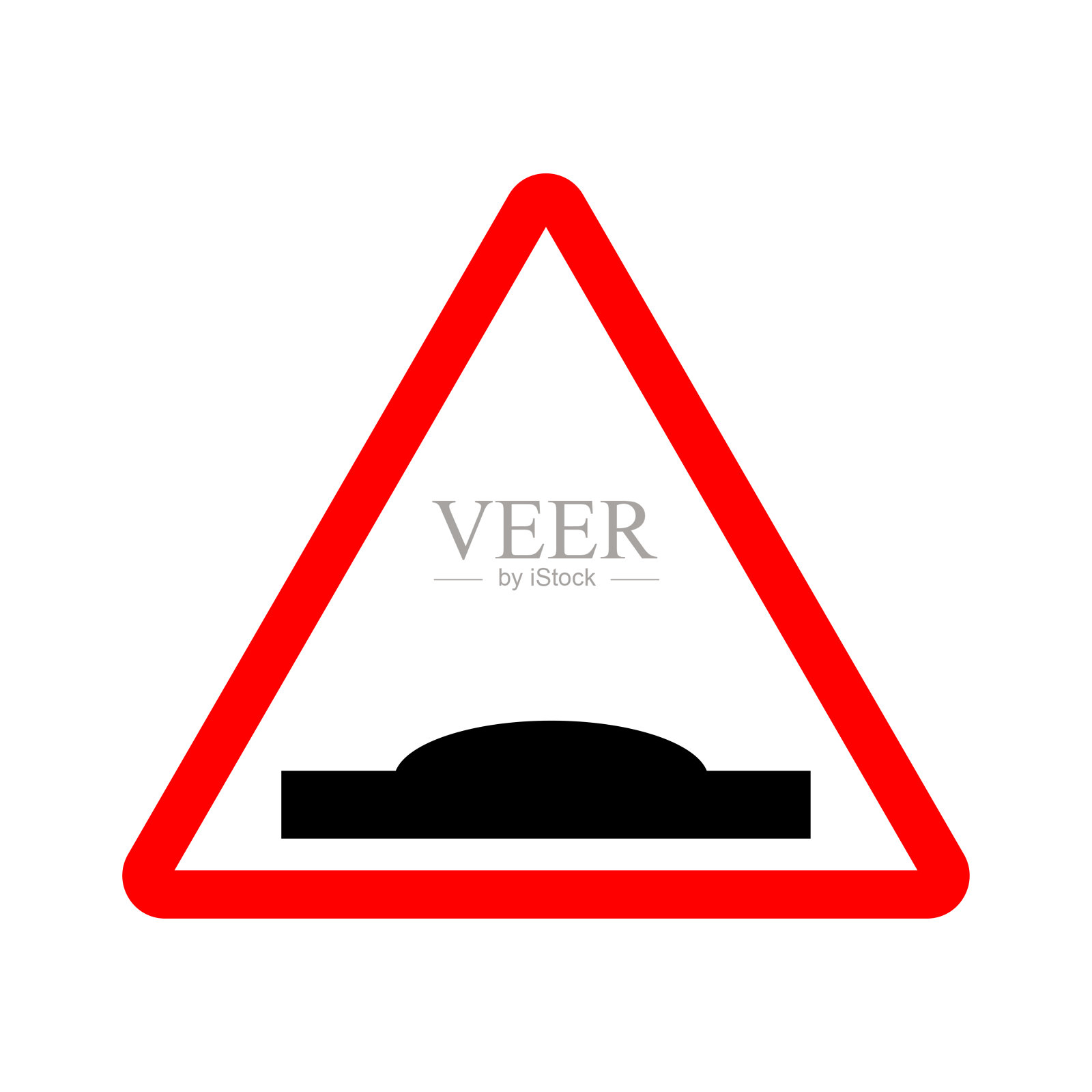 交通标志，道路上的驼峰插画图片素材