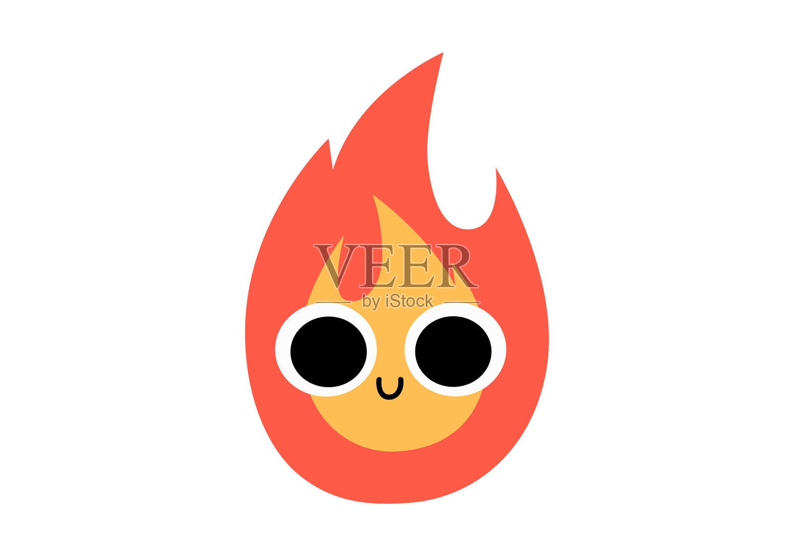 火与脸字符插图插画图片素材