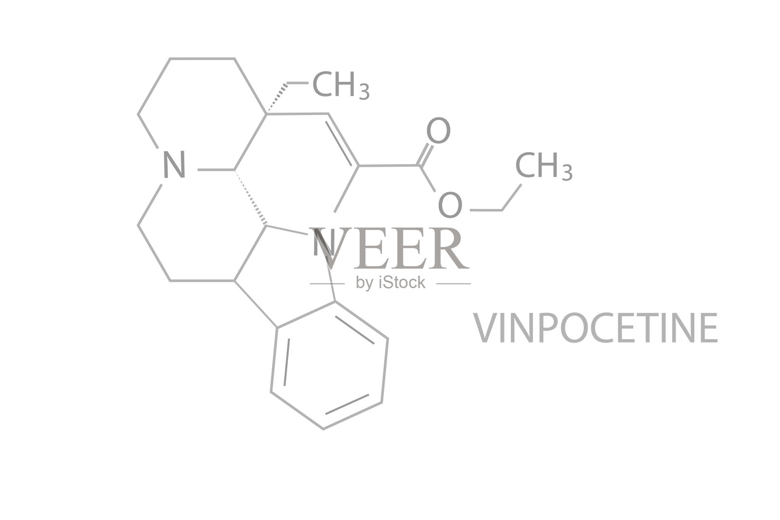 长春西汀分子骨架化学式插画图片素材