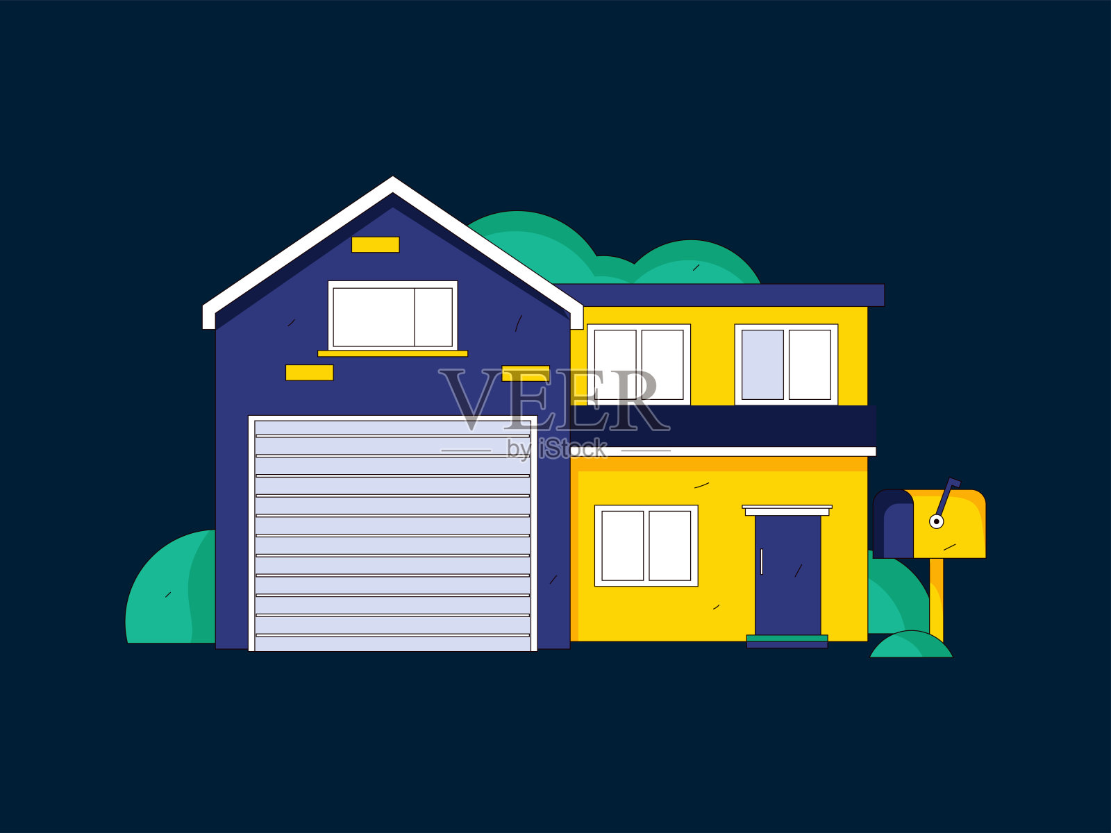 房屋建筑矢量概念操作手绘插图插画图片素材