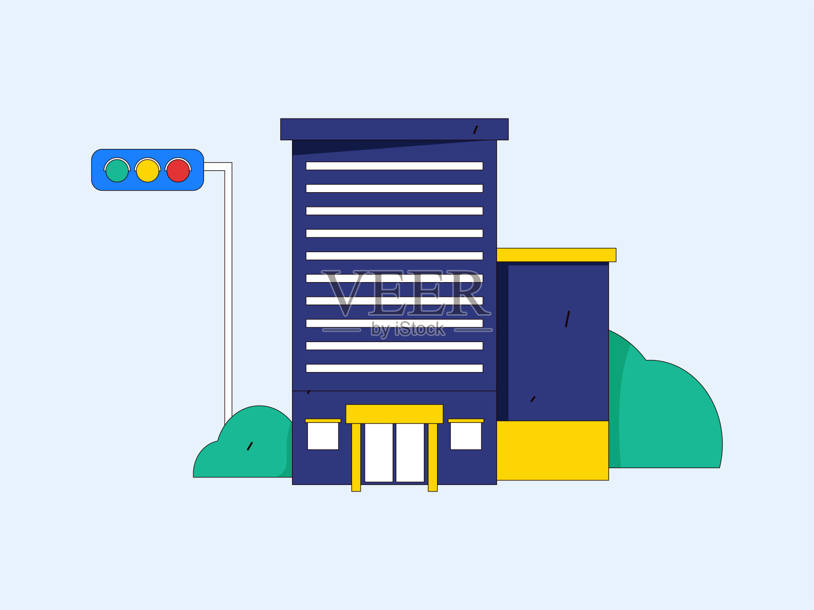 房屋建筑矢量概念操作手绘插图插画图片素材