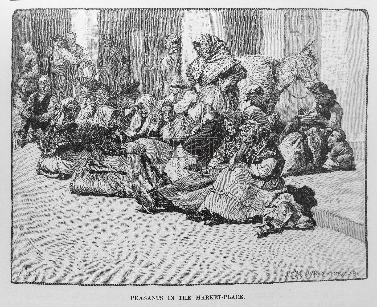 市场上的农民插画图片素材