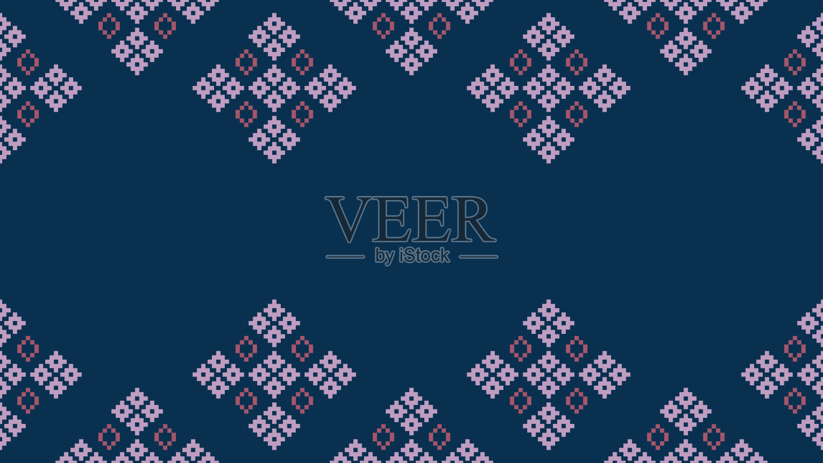 传统的民族图案是几何织物图案十字绣。伊卡特刺绣民族东方像素海军蓝背景。抽象,向量,插图。质地、围巾、装饰墙纸。插画图片素材