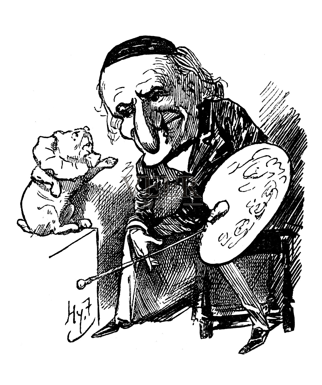 英国讽刺漫画插画图片素材