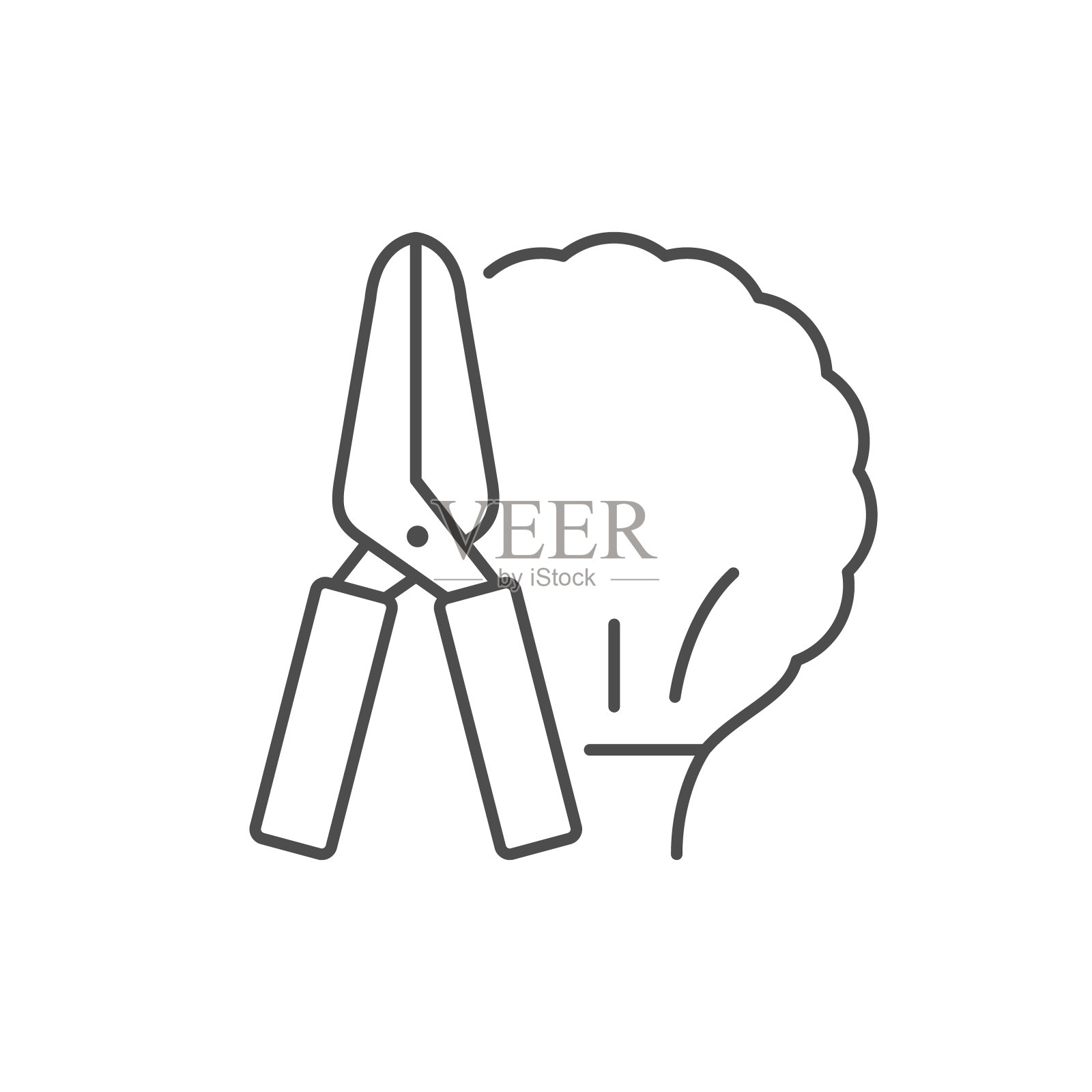 修剪服务线轮廓图标插画图片素材