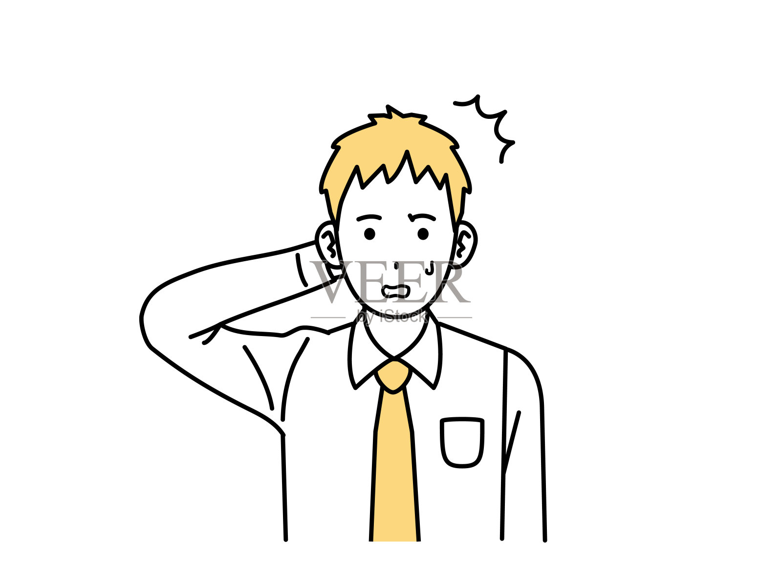 惊讶的年轻商人插画图片素材