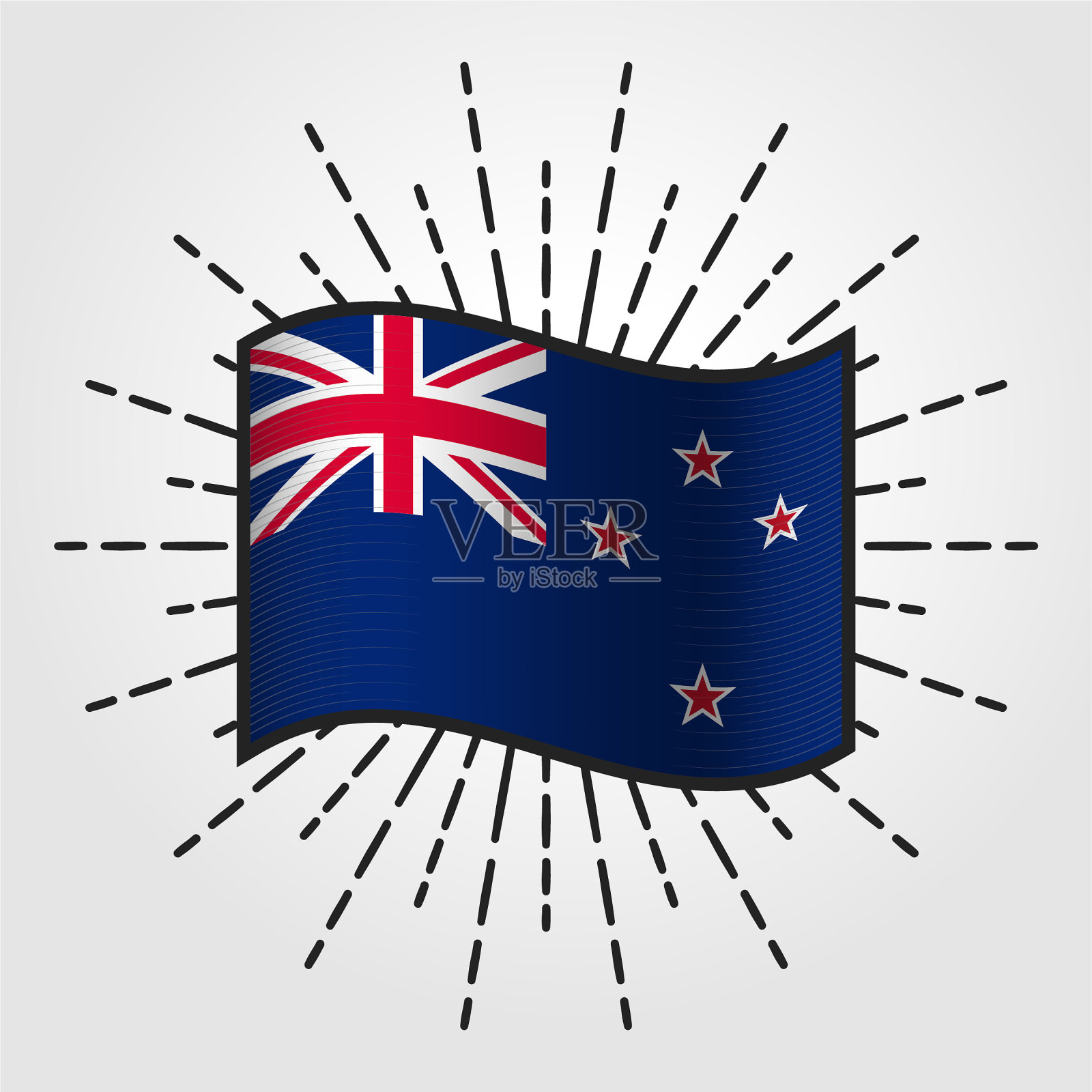 复古新西兰国旗插图插画图片素材