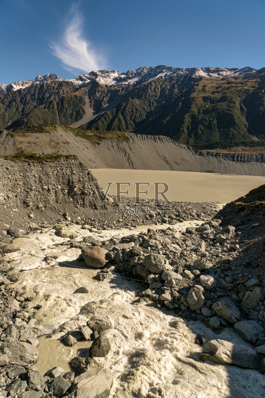 流经山谷的胡克河照片摄影图片