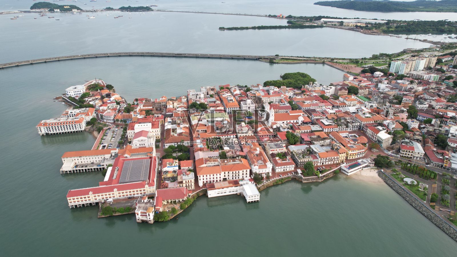 巴拿马老城鸟瞰图。照片摄影图片