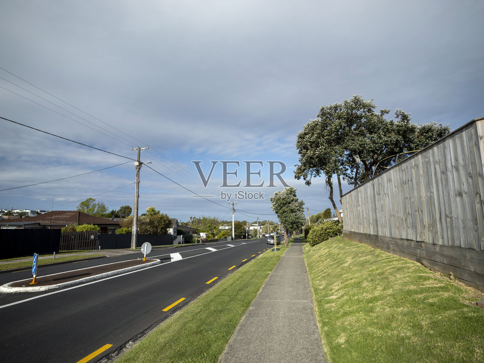 新西兰奥克兰的城市街道和人行道照片摄影图片