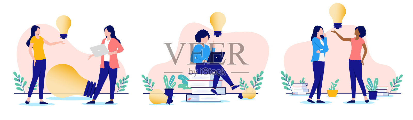 有创意的创新和企业家女性插画图片素材